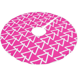 Christmas Hot Pink Geometric Pattern Brushed Polyester Tree Skirt