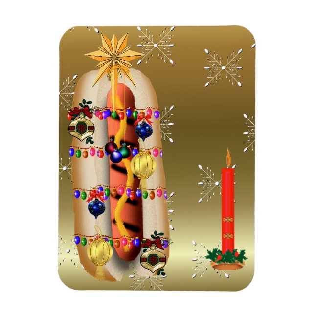 Christmas Hotdog Magnet (Vertical)