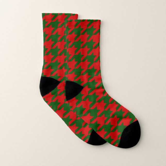 christmas houndstooth socks (Pair)