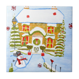 Christmas House Ceramic Tile