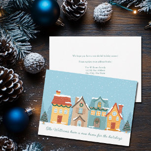Christmas House Festive New Home Address Moving Holiday Card