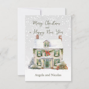 Christmas House in Snow Invitation