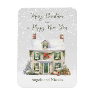 Christmas House in Snow Magnet