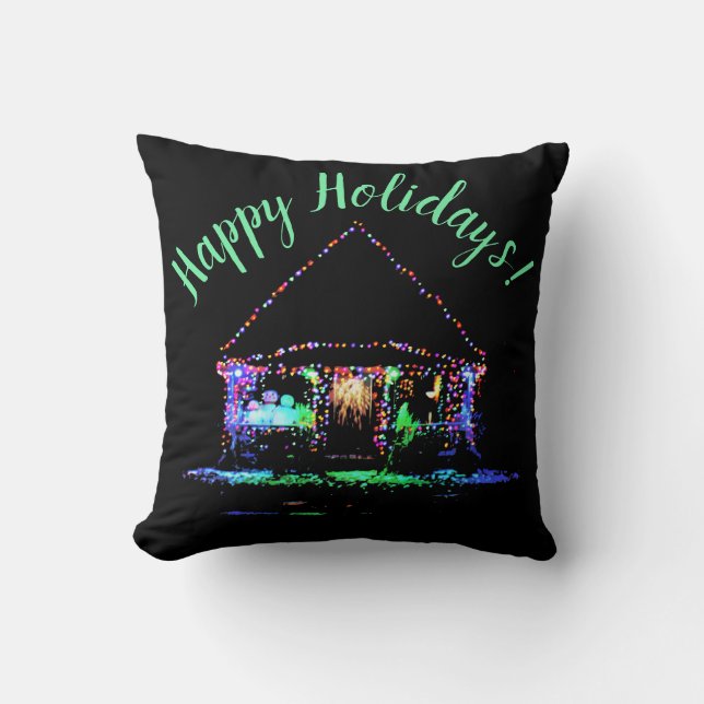 Christmas House Light Up Cushion (Front)