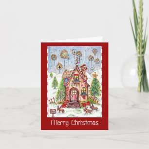 Christmas house note holiday card