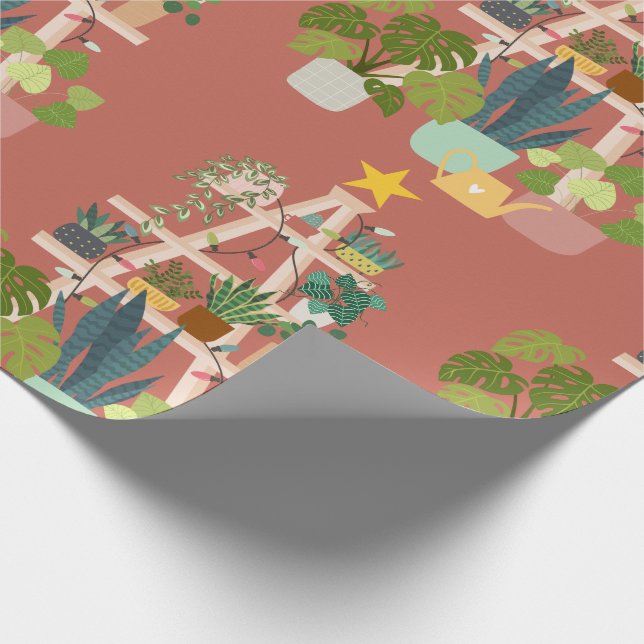 Christmas House Plant Wrapping Paper (Corner)