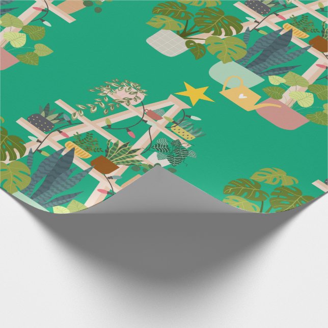 Christmas House Plant Wrapping Paper (Corner)