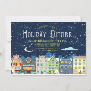 Christmas house snow day holiday dinner invitation