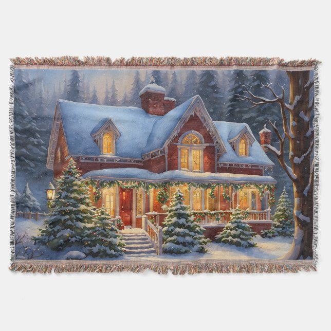 Christmas House Throw Blanket (Front)