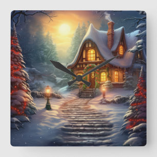 Christmas House Wall Clock