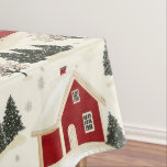 Christmas House Winter Landscape Farmhouse  Tablecloth<br><div class="desc">Christmas House Winter Landscape Farmhouse Style Tablecloth - featuring a winter landscape with a red country farmhouse,  and surrounded by pine trees,  trees with red berries and nestled in newly fallen snow.</div>