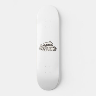 Christmas house with snowman skateboard
