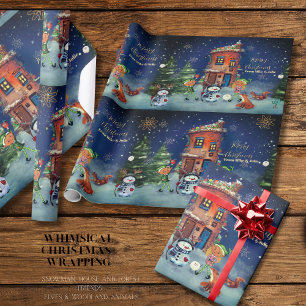 Christmas House & Woodland Friends Wrapping Paper