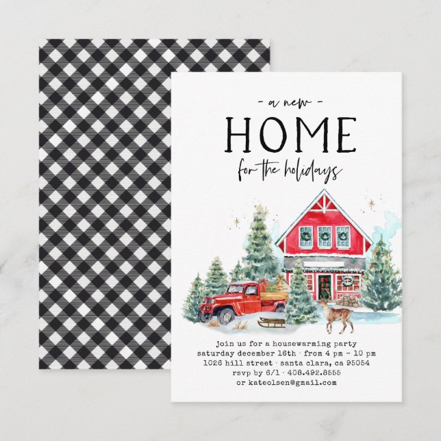 Christmas Housewarming Party Invitation (Front/Back)