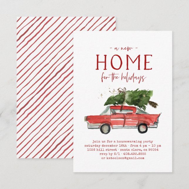 Christmas Housewarming Party Invitation (Front/Back)