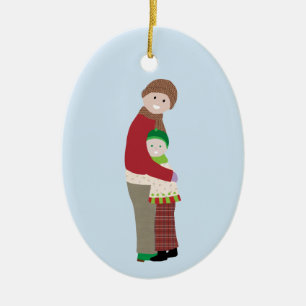 Christmas Hug Ceramic Ornament