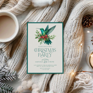 Christmas Hummingbird Party Invite
