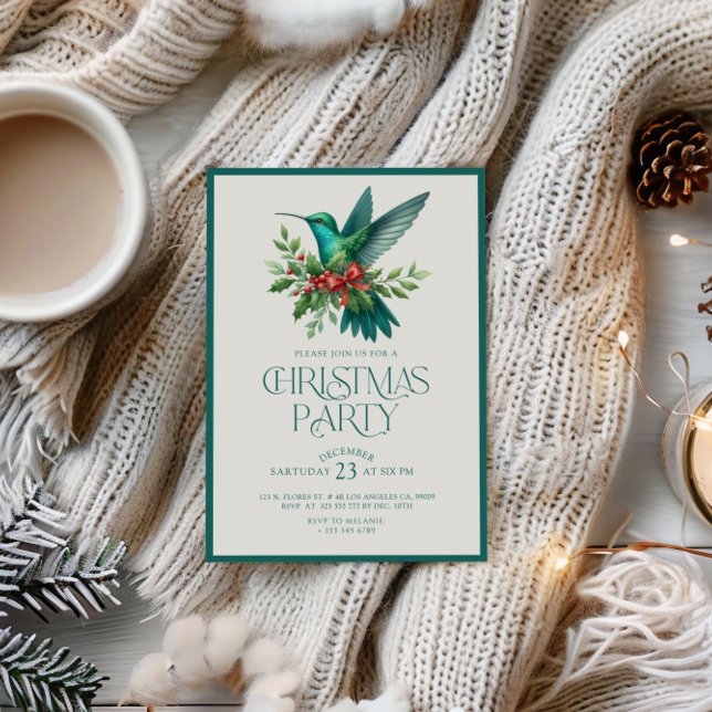 Christmas Hummingbird Party Invite (Creator Uploaded)