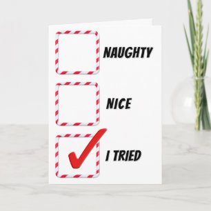 Christmas Humor Naughty Or Nice Check Boxes  Card