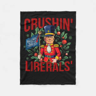Christmas Humorous Trump Nutcracker The 47th U.s P Fleece Blanket