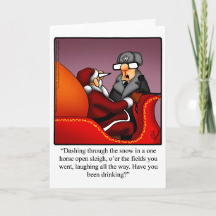 Christmas Humour "Dashing Sleigh" Greeting Card