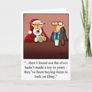 Christmas Humour "Elves & Ebay" Greeting Card