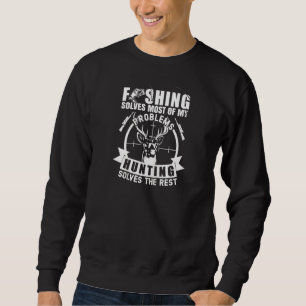 Christmas Humour Hunter Cool Funny Fishing And Hun Sweatshirt