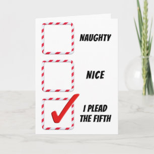 Christmas Humour Naughty Or Nice Check Boxes  Card
