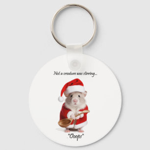 Christmas Humour Not a Creature was stirring Mouse Key Ring