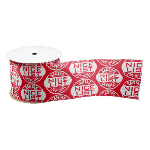 Christmas Humour   Santa's Official Nice List Funn Satin Ribbon