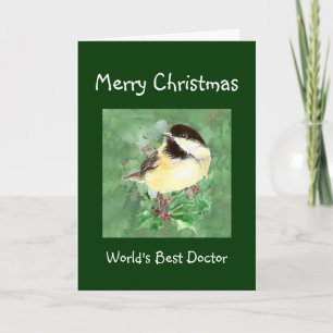 Christmas Humour World's Best Doctor Bird Holiday Card