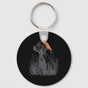 Christmas Hunting Dog In Santa Hat Festive Labrado Key Ring