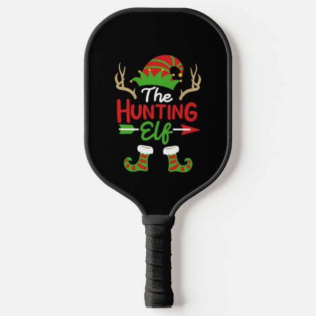 Christmas Hunting Elf Pickleball Paddle (Front)