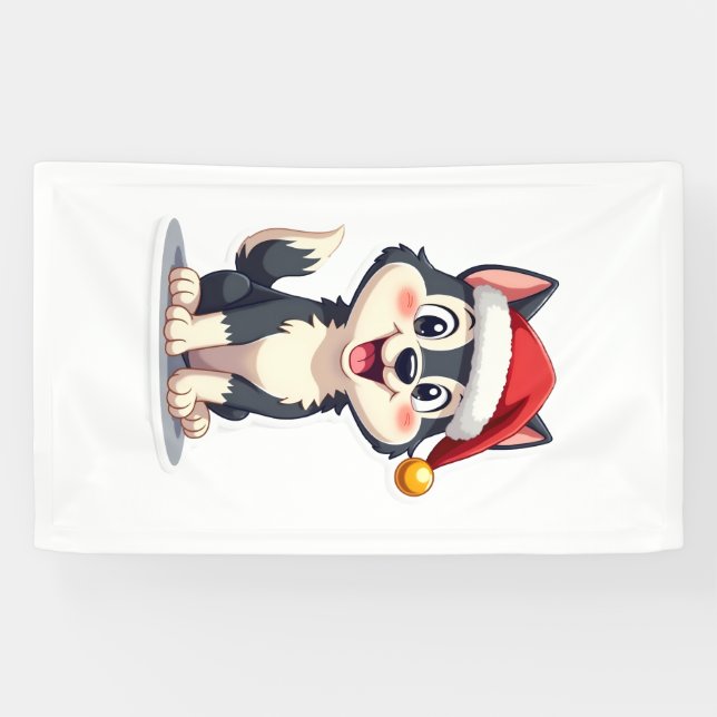 Christmas Husky Dog Lover Malamute (2) Banner (Horizontal)