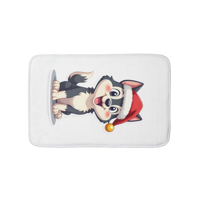 Christmas Husky Dog Lover Malamute (2) Bath Mat (Front)