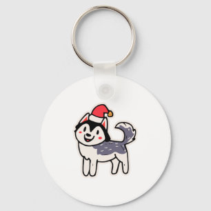 Christmas Husky Dog Lover Malamute Key Ring