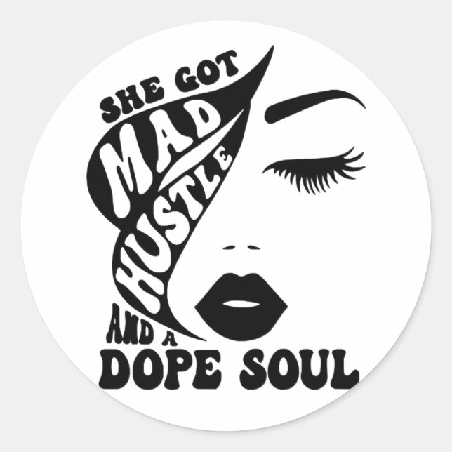 Christmas Hustle Design for Empowering Women Gift Classic Round Sticker (Front)