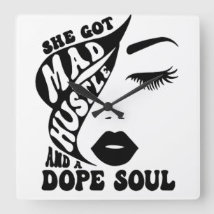 Christmas Hustle Design for Empowering Women Gift Square Wall Clock