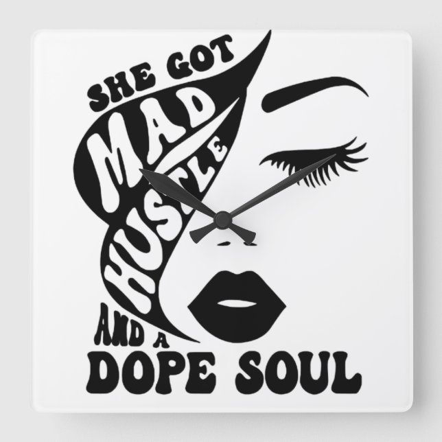 Christmas Hustle Design for Empowering Women Gift Square Wall Clock (Front)