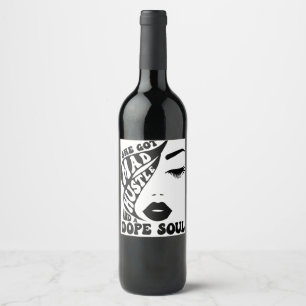 Christmas Hustle Design for Empowering Women Gift Wine Label