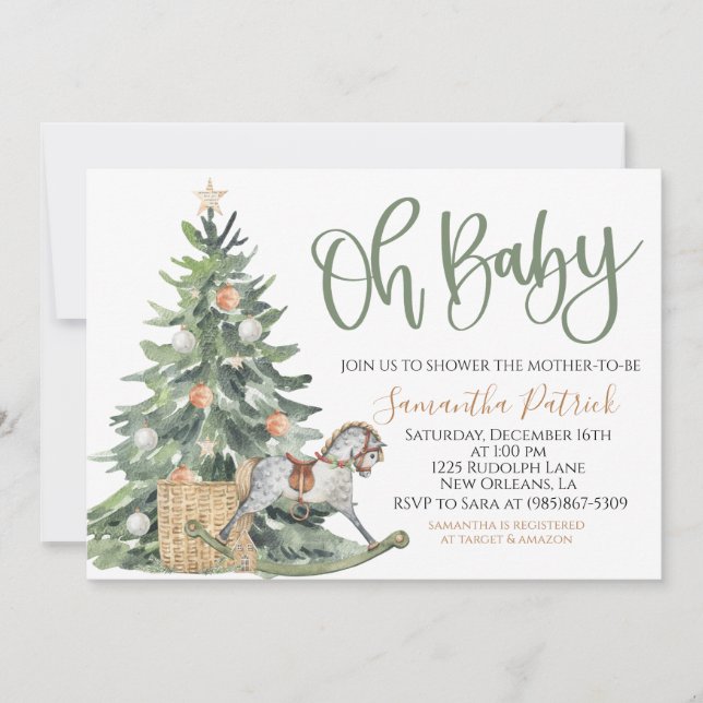 Christmas Hygge Baby Shower Invitation (Front)