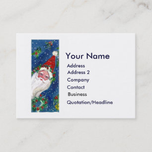 CHRISTMAS I LETTER / SANTA CLAUS WITH RED RIBBON BUSINESS CARD