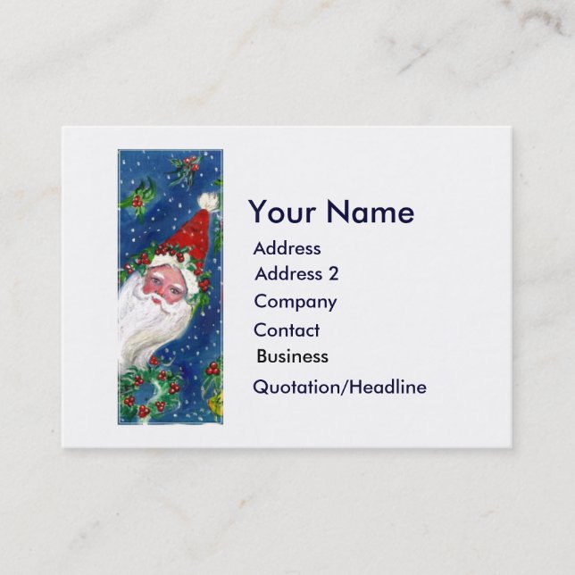 CHRISTMAS I LETTER / SANTA CLAUS WITH RED RIBBON BUSINESS CARD (Front)