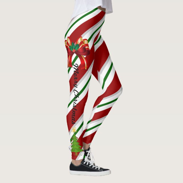 Christmas I Like Candy Leggings Red Green Pants (Right)