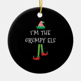 Christmas I_m The Grumpy Elf Shirt Ceramic Ornament