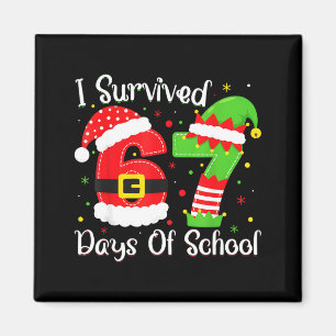 Christmas I Survived 67 Days Of School Funny Six S Magnet