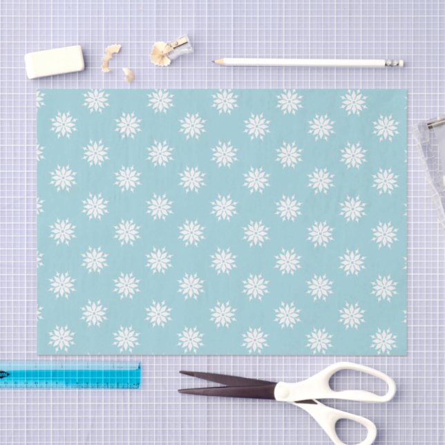 Christmas ice blue and white with snowflakes tissue paper (Craft)