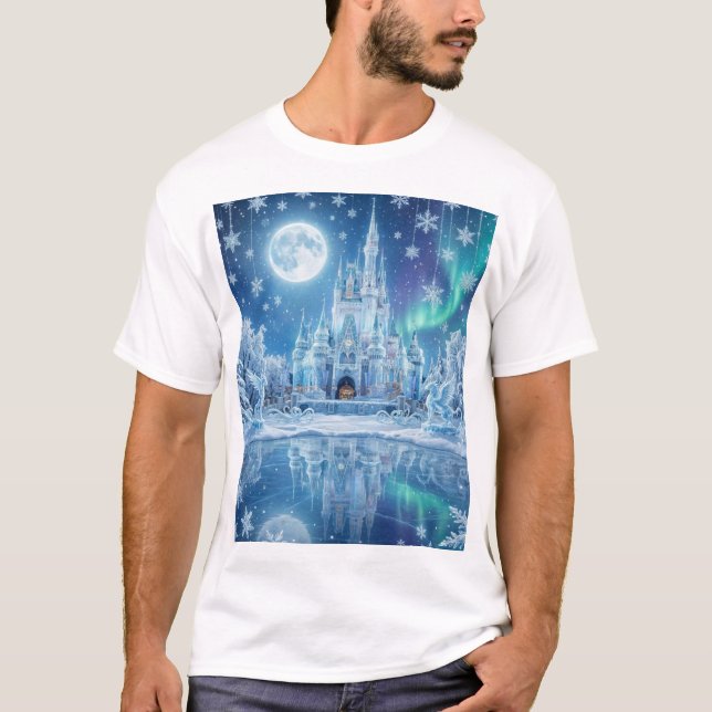 Christmas Ice Castle – A Winter Fantasy Realm T-Shirt (Front)