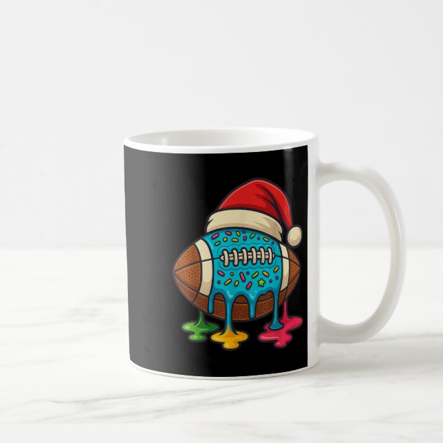 Christmas Ice Cream Drip Boys Football Player Amer Coffee Mug (Right)