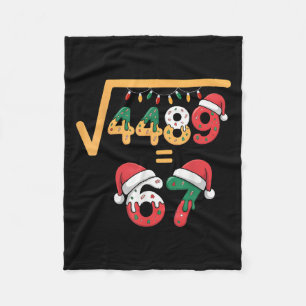 Christmas Ice Cream Drip Meme Slang Square Root 44 Fleece Blanket